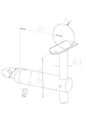 Handrail Brackets - Model 0420/0421 CAD Drawing